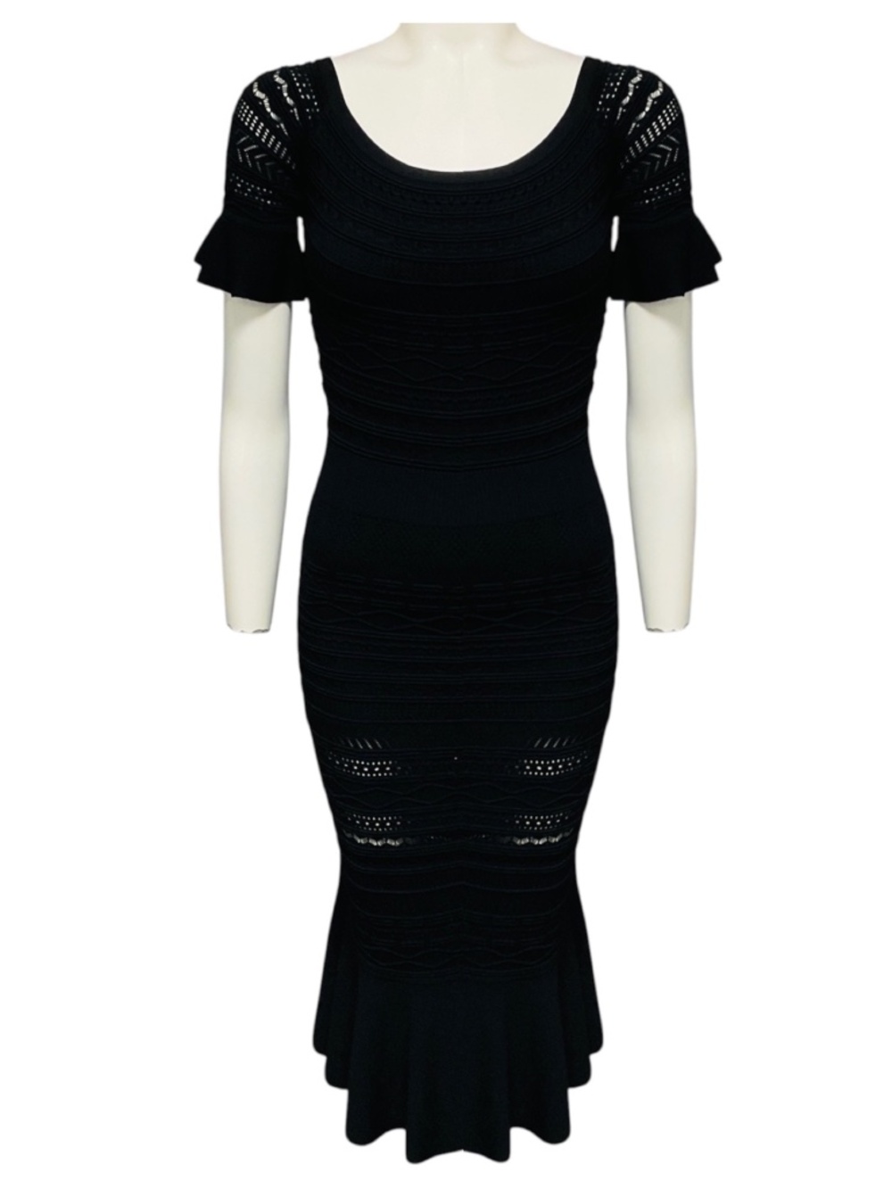 ALEXIS BLACK SHEIRA KNIT MIDI DRESS